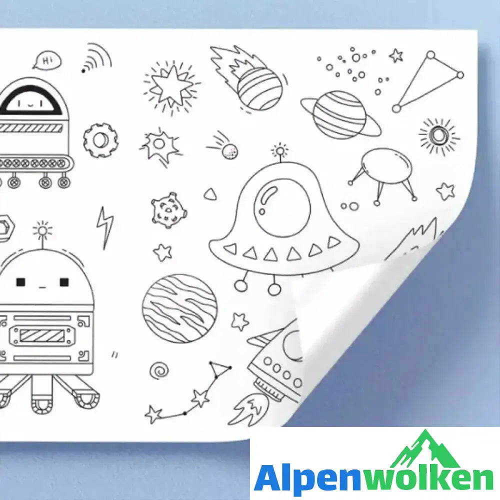 Alpenwolken - 🎨Schneidbare Zeichenrolle für Kinder🎁🎄