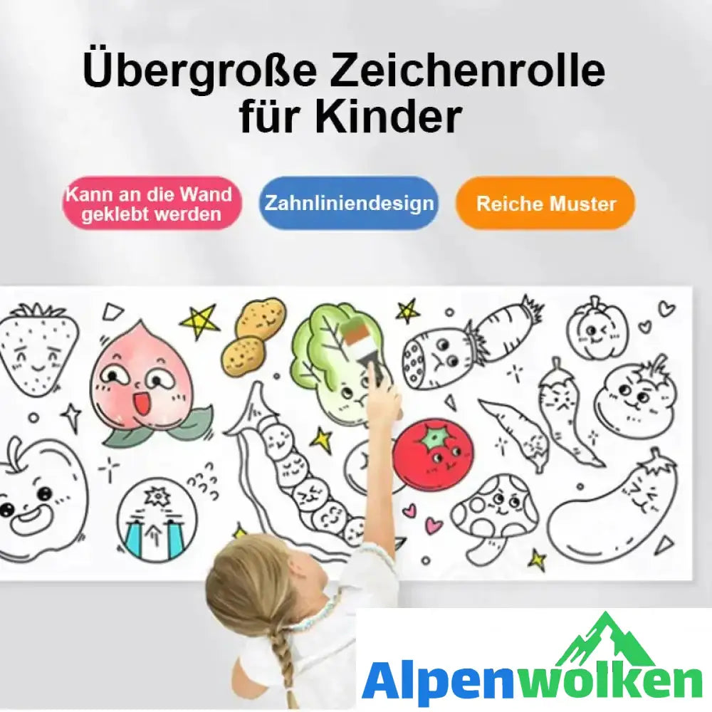 Alpenwolken - 🎨Schneidbare Zeichenrolle für Kinder🎁🎄