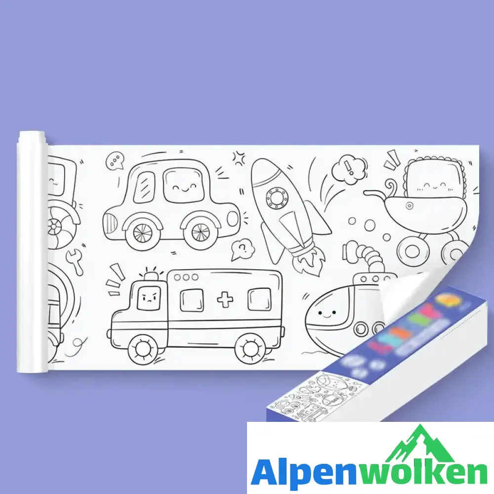 Alpenwolken - 🎨Schneidbare Zeichenrolle für Kinder🎁🎄 Fahrzeuge