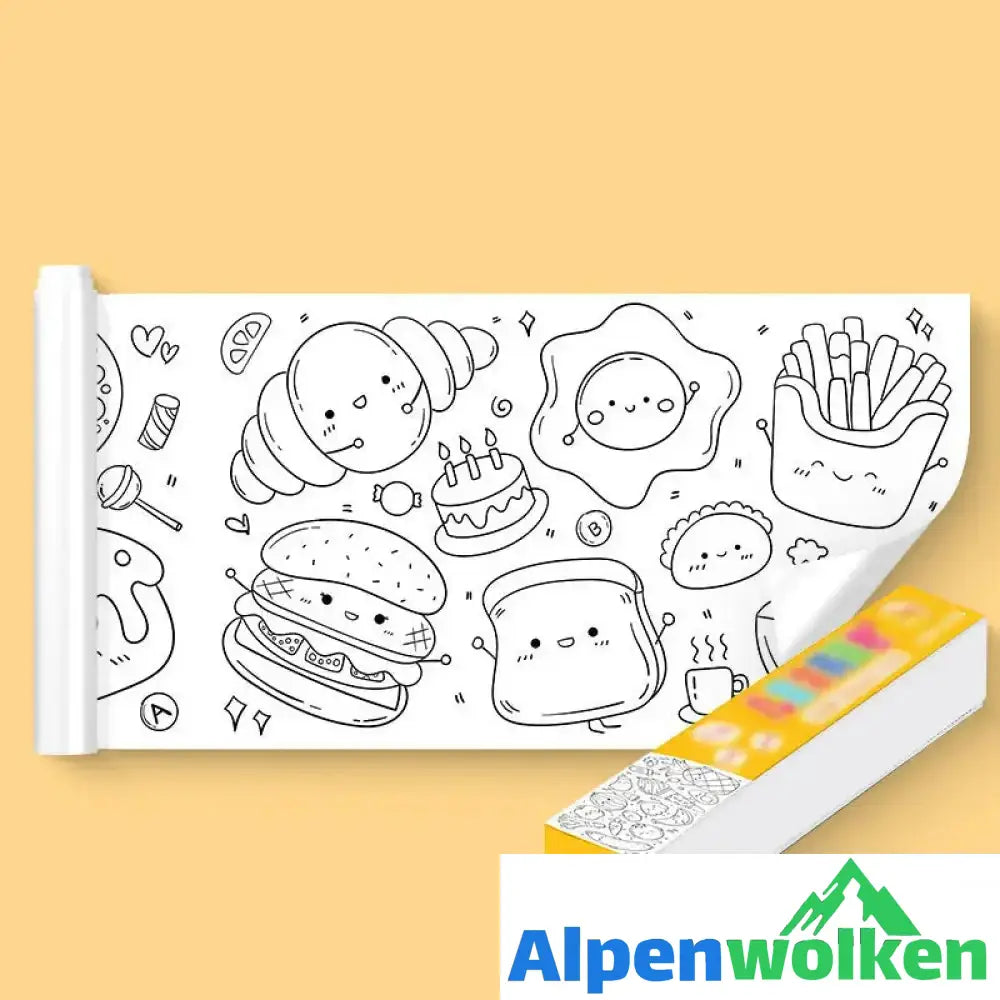 Alpenwolken - 🎨Schneidbare Zeichenrolle für Kinder🎁🎄 Lebensmittelparty