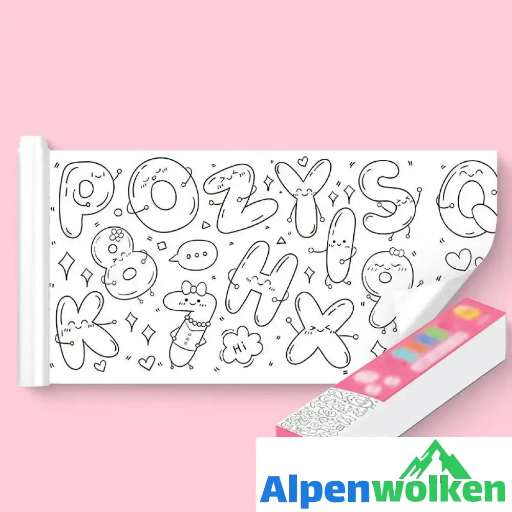 Alpenwolken - 🎨Schneidbare Zeichenrolle für Kinder🎁🎄 Numerisches Alphabet