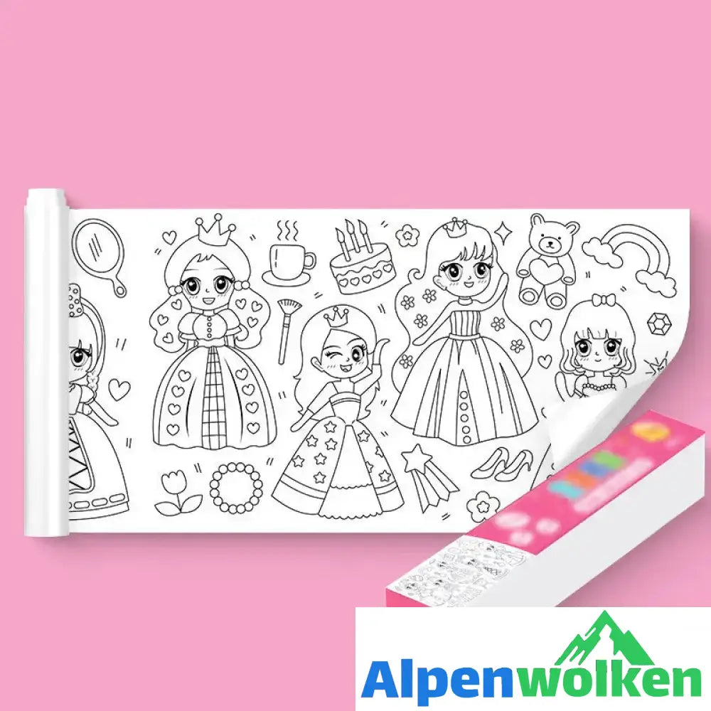 Alpenwolken - 🎨Schneidbare Zeichenrolle für Kinder🎁🎄 Süße Prinzessin