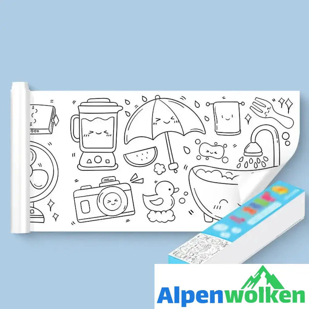 Alpenwolken - 🎨Schneidbare Zeichenrolle für Kinder🎁🎄 Tägliche Waren