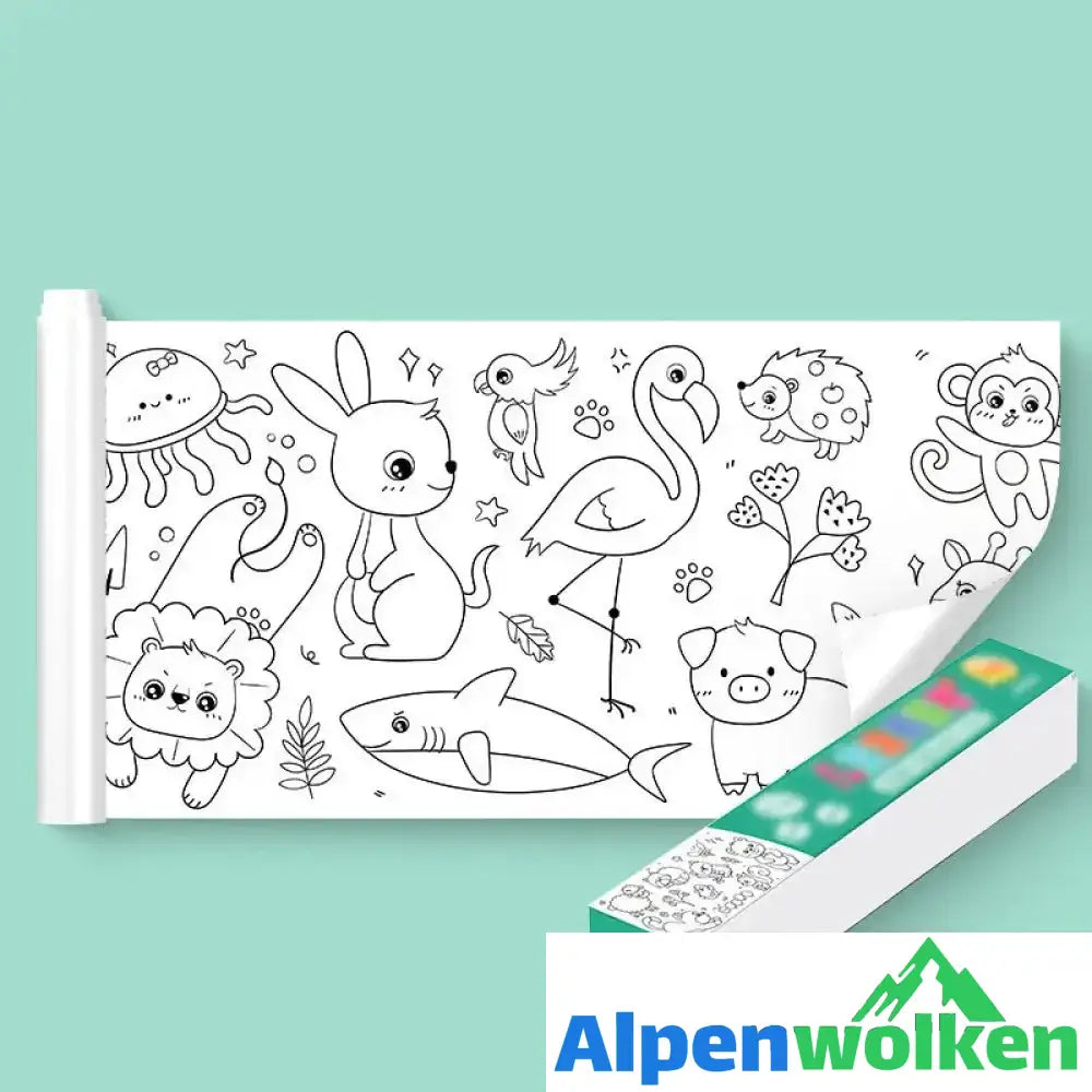 Alpenwolken - 🎨Schneidbare Zeichenrolle für Kinder🎁🎄 Tierwelt