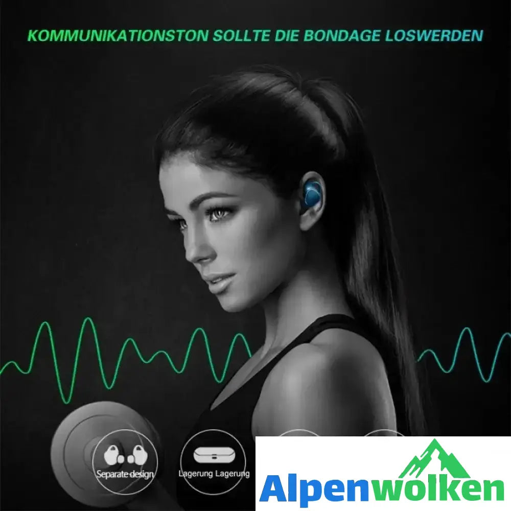 Alpenwolken - Schnurlose Fitness Wireless Bluetooth Ohrhörer