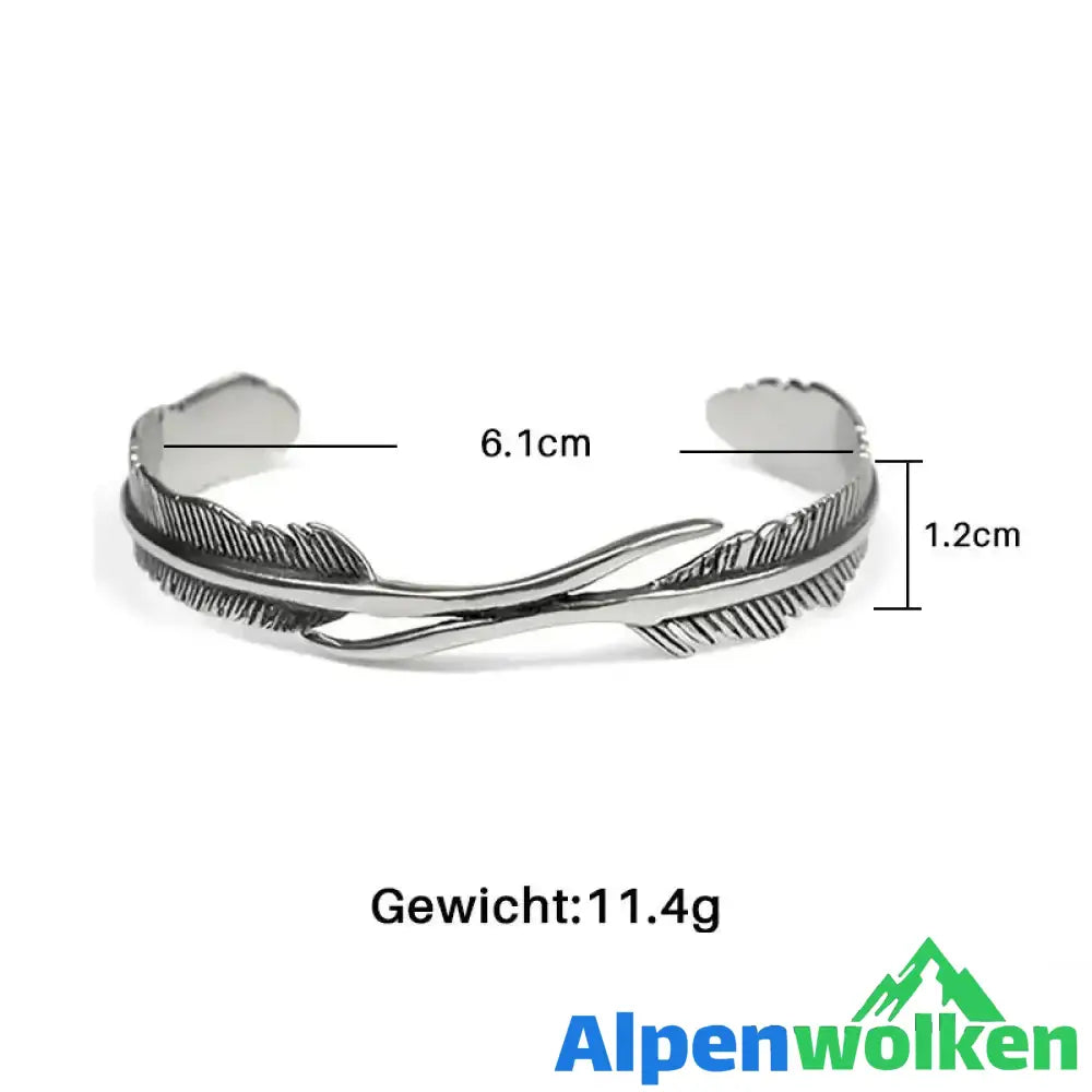 Alpenwolken - Schönes silbernes Federarmband