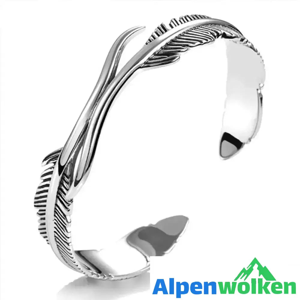 Alpenwolken - Schönes silbernes Federarmband