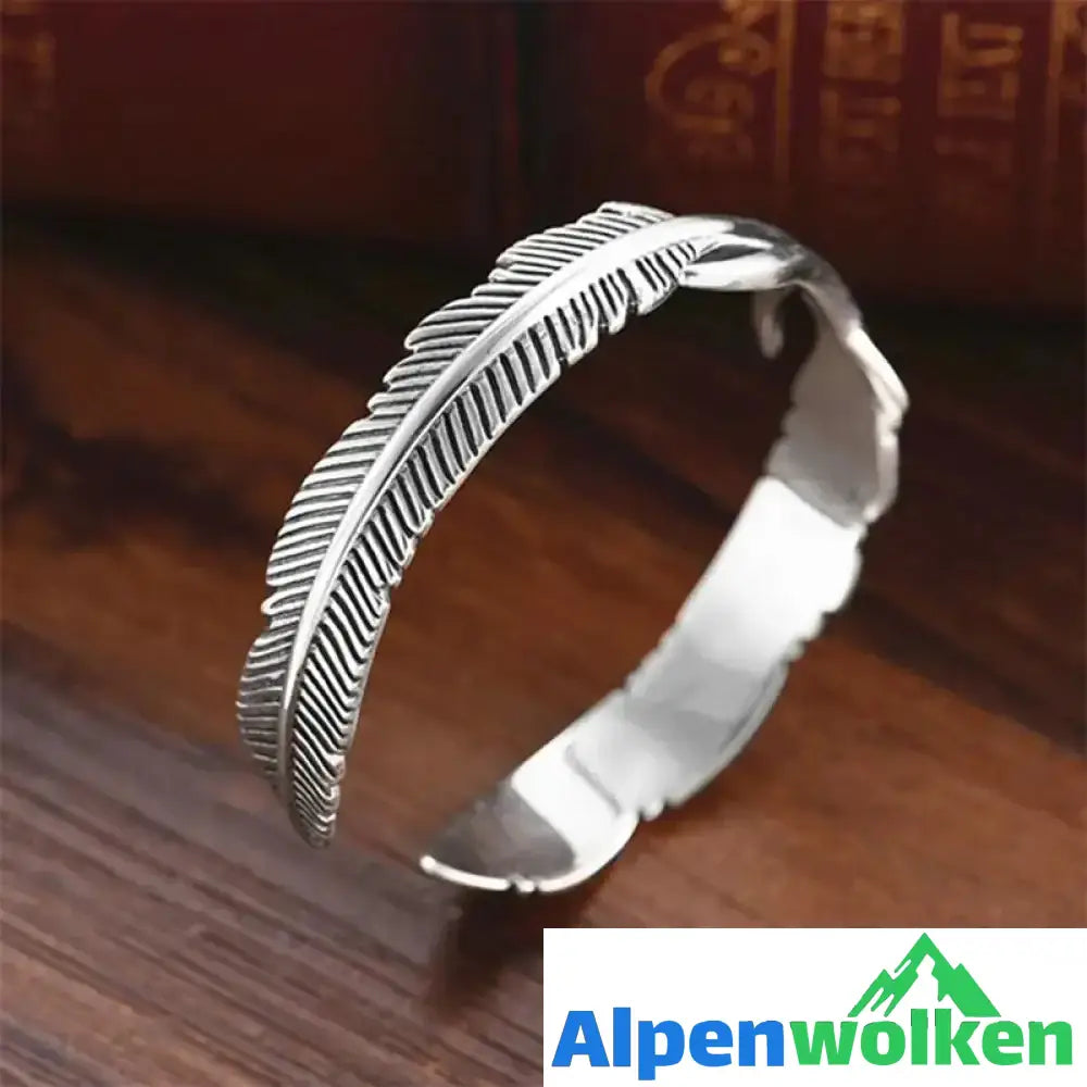 Alpenwolken - Schönes silbernes Federarmband