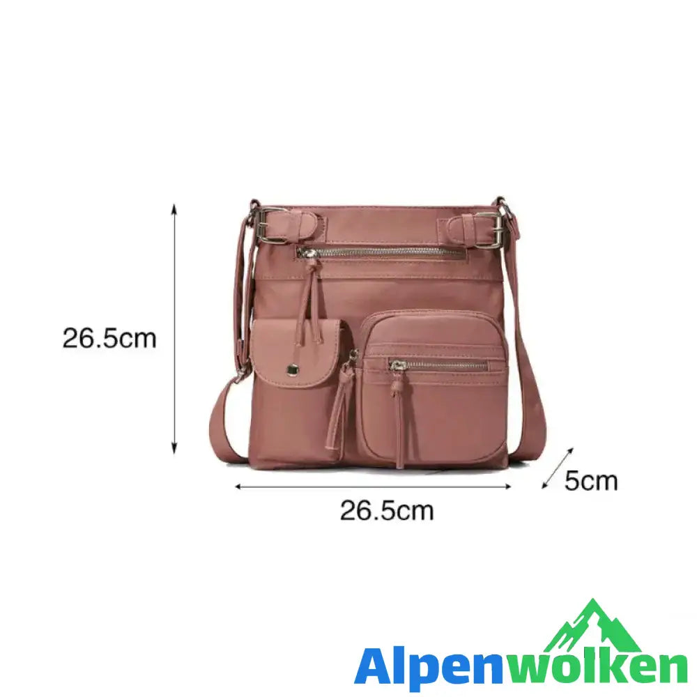 Alpenwolken - Schultertasche aus weichem Leder mit mehreren Taschen