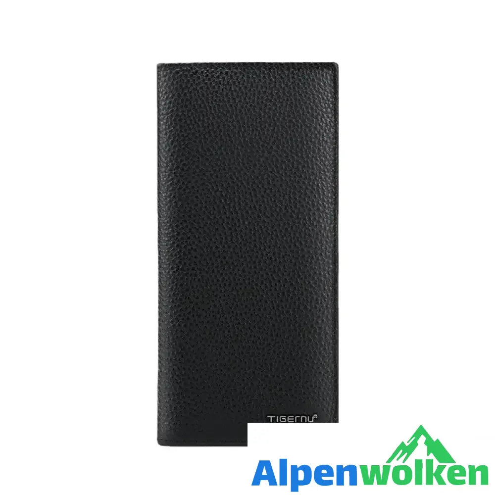 Alpenwolken - Schwarze Lange PU-Geldbörse Für Herren