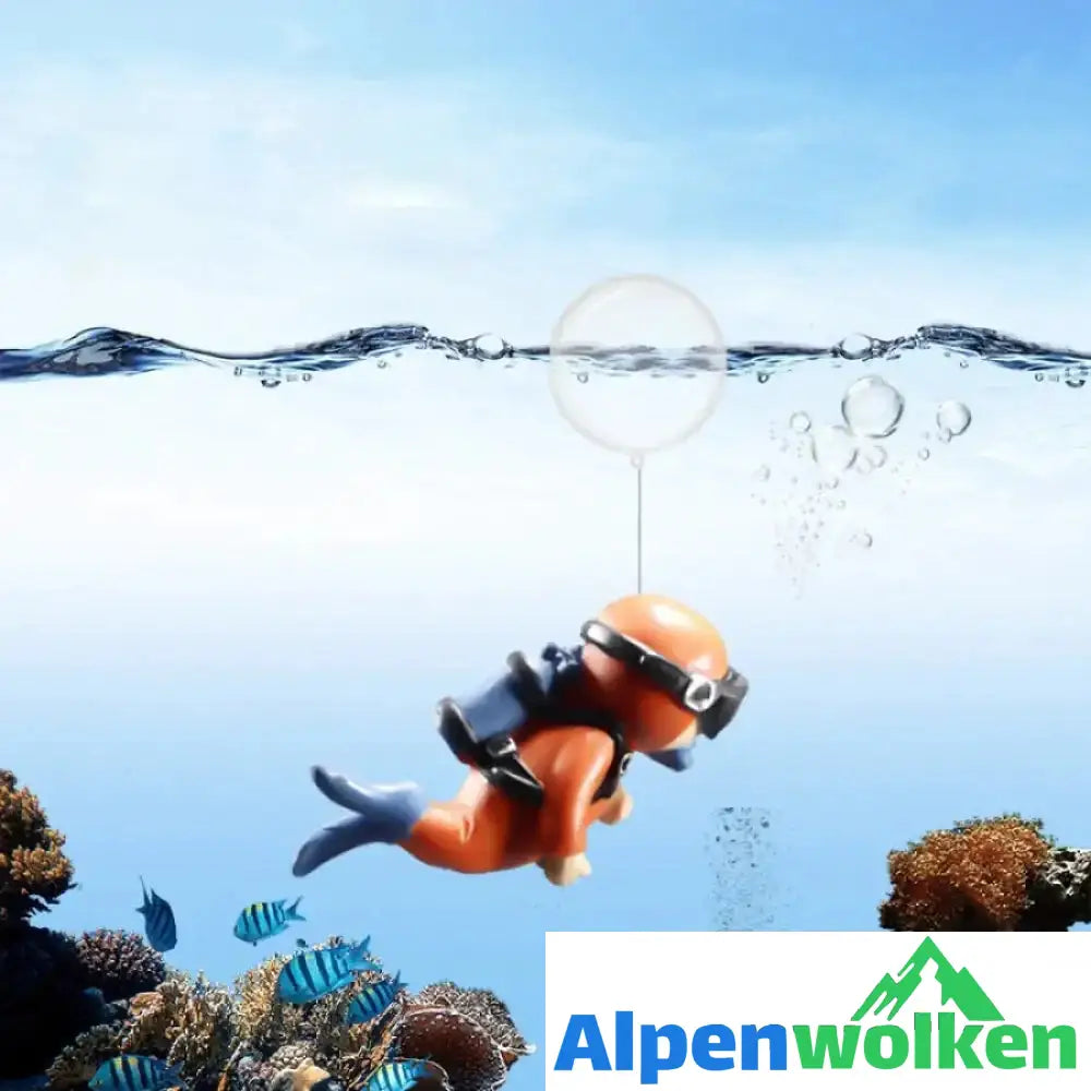 Alpenwolken - Schwimmender Taucher - Aquarium Ornament Rot