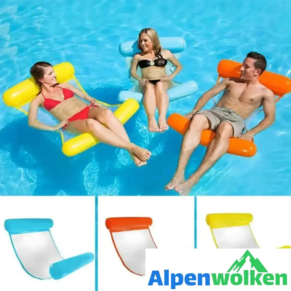 Alpenwolken - Schwimmendes Schwimmbett und Liegestuhl