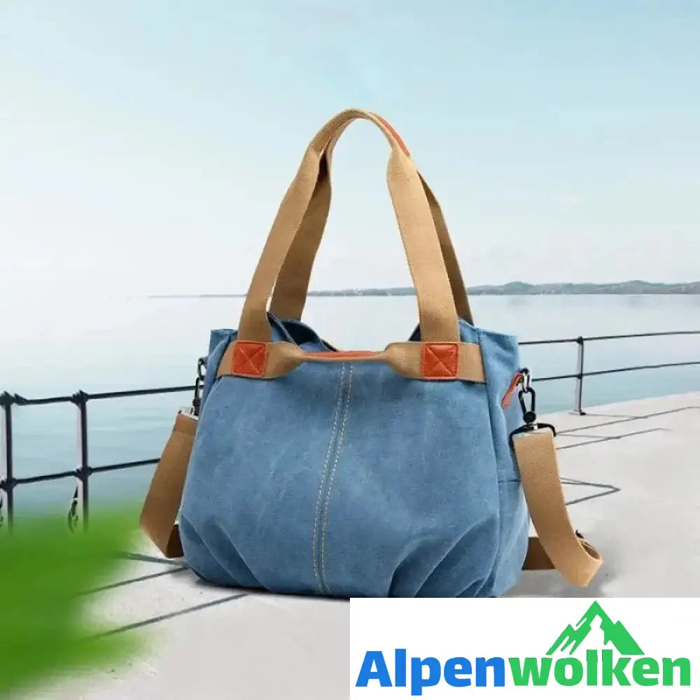 Alpenwolken - Segeltuch Umhängetasche mit großer Kapazität