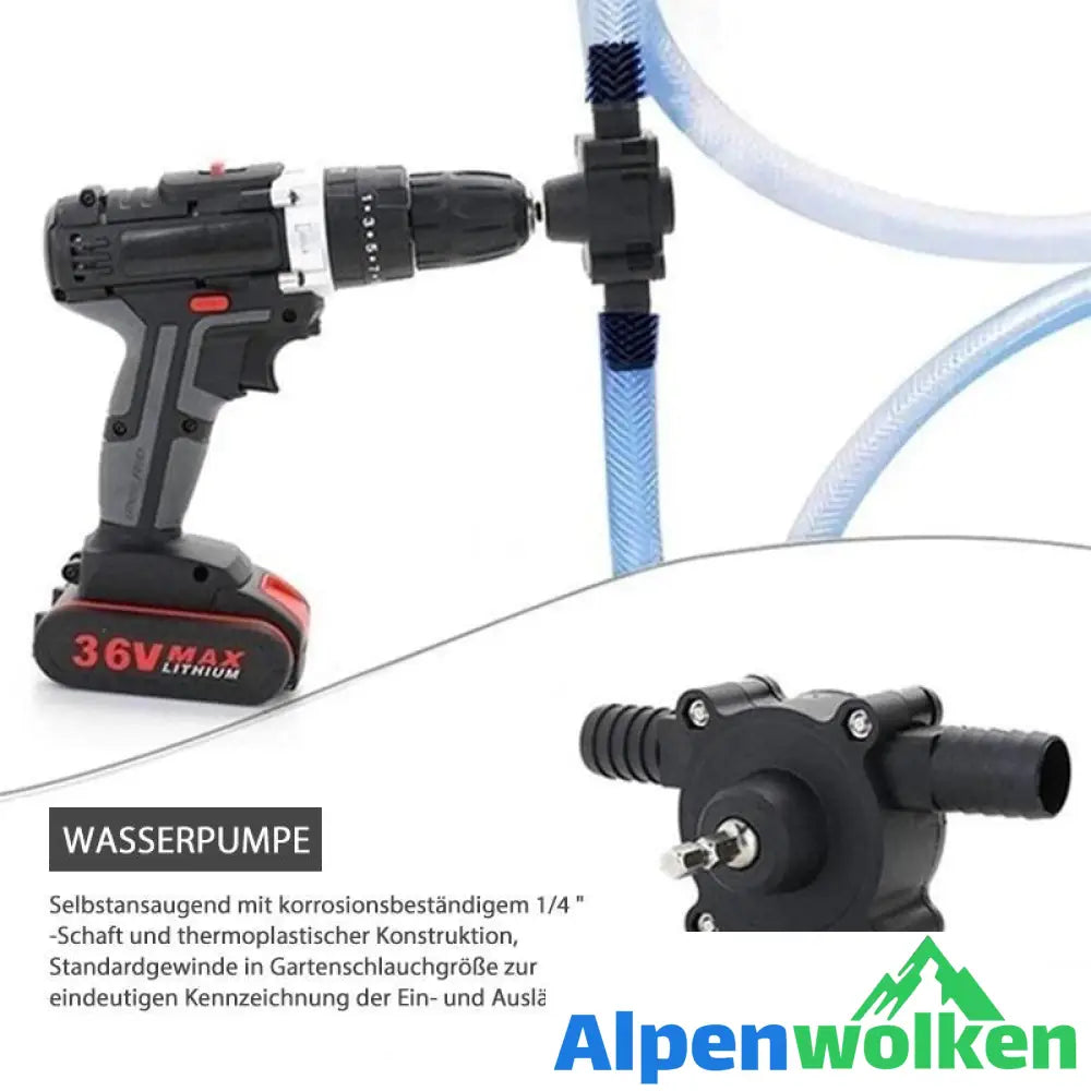 Alpenwolken - Selbstansaugende Wassertransferpumpe mit Handbohrantrieb