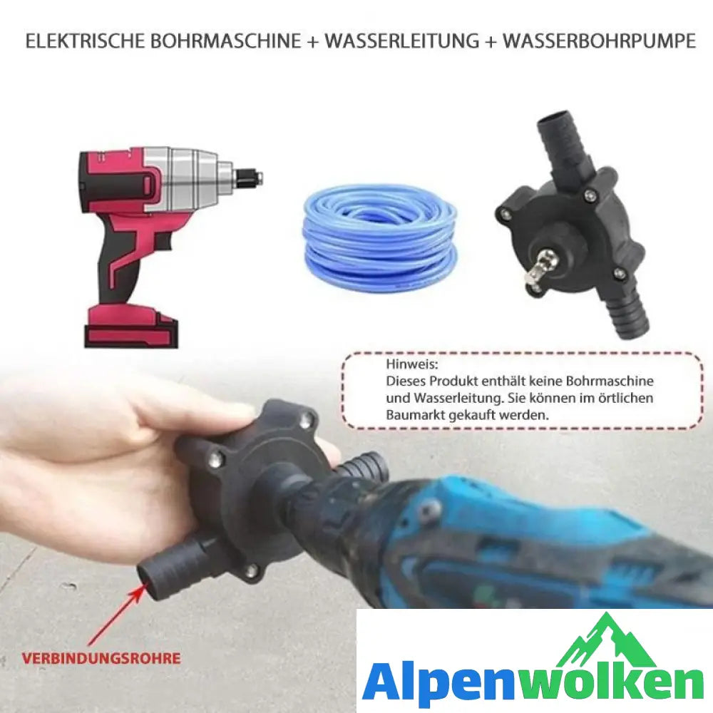 Alpenwolken - Selbstansaugende Wassertransferpumpe mit Handbohrantrieb