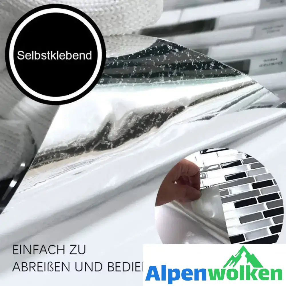 Alpenwolken - Selbstklebende 3D Fliesenaufkleber, 4 Stücke