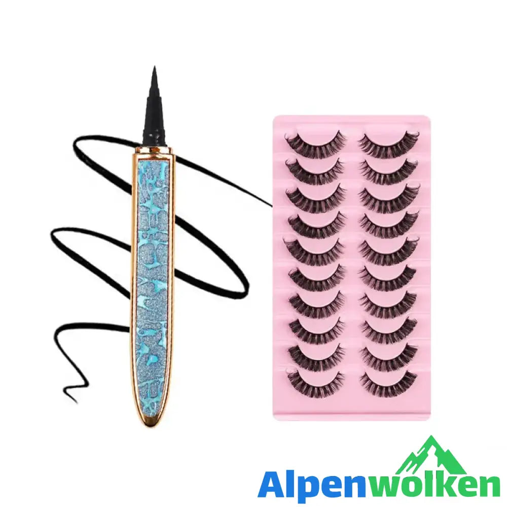 Alpenwolken - Selbstklebender langlebiger Eyeliner Wimpernklebestift blau Roségold