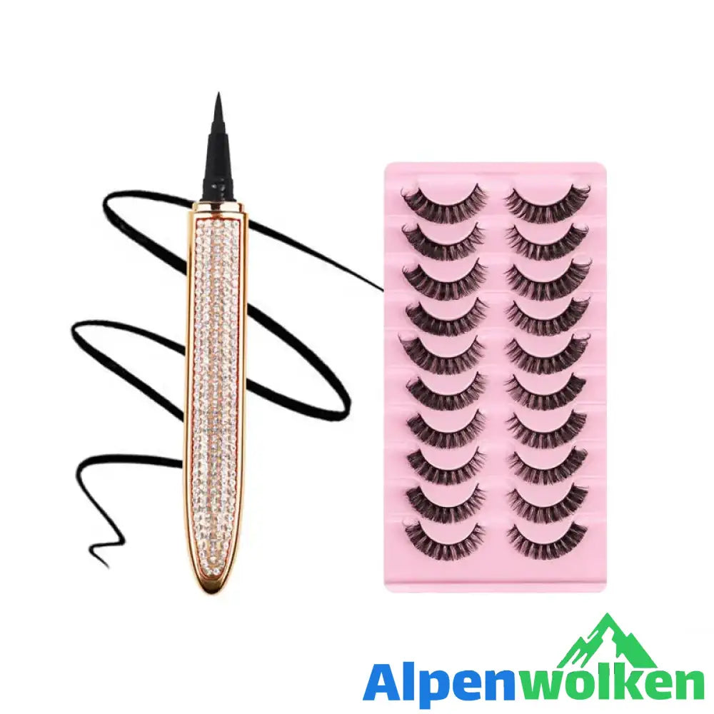 Alpenwolken - Selbstklebender langlebiger Eyeliner Wimpernklebestift Diamant-Roségold