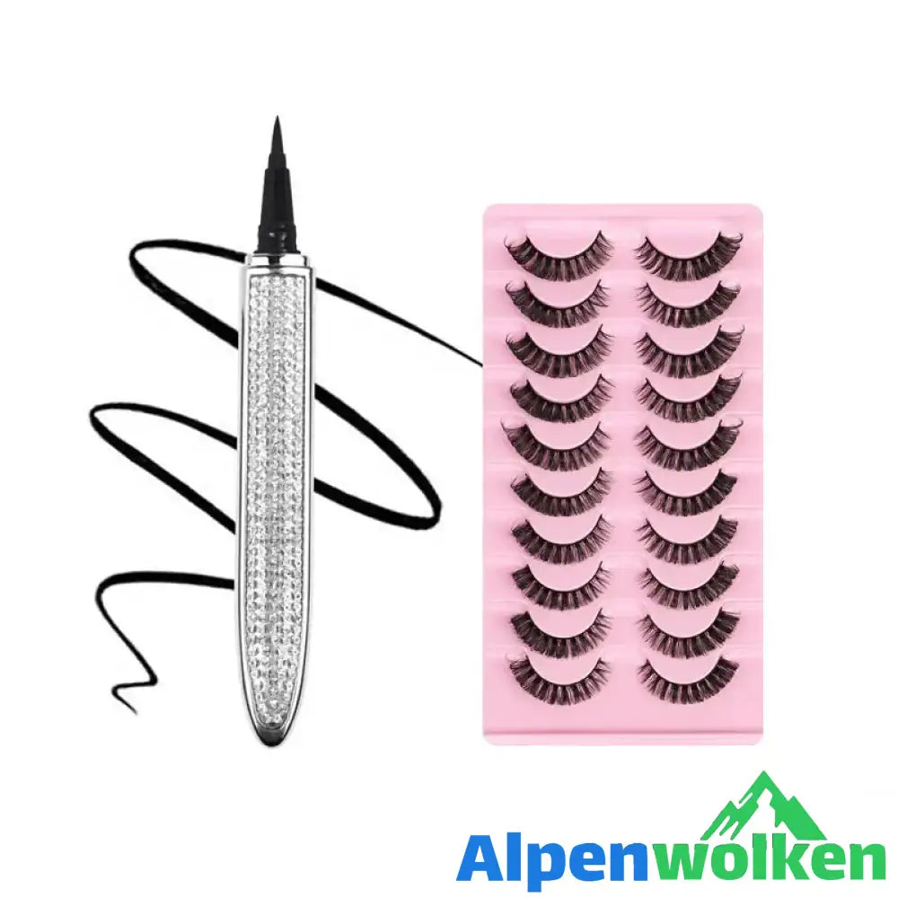 Alpenwolken - Selbstklebender langlebiger Eyeliner Wimpernklebestift Diamant-Silber