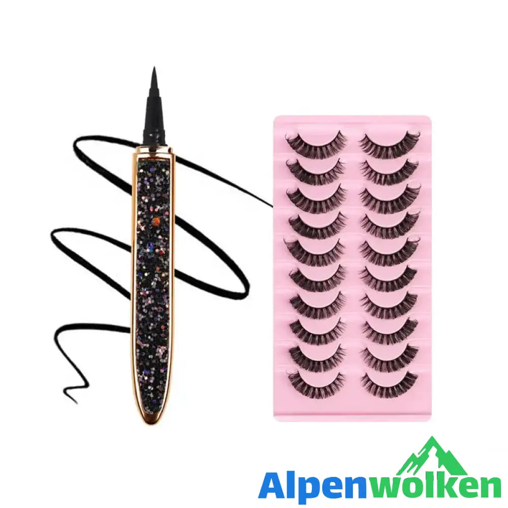 Alpenwolken - Selbstklebender langlebiger Eyeliner Wimpernklebestift schwarz Roségold