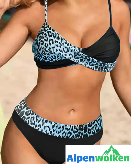 Alpenwolken - Sexy Bikinis mit Leopardenmuster Blau