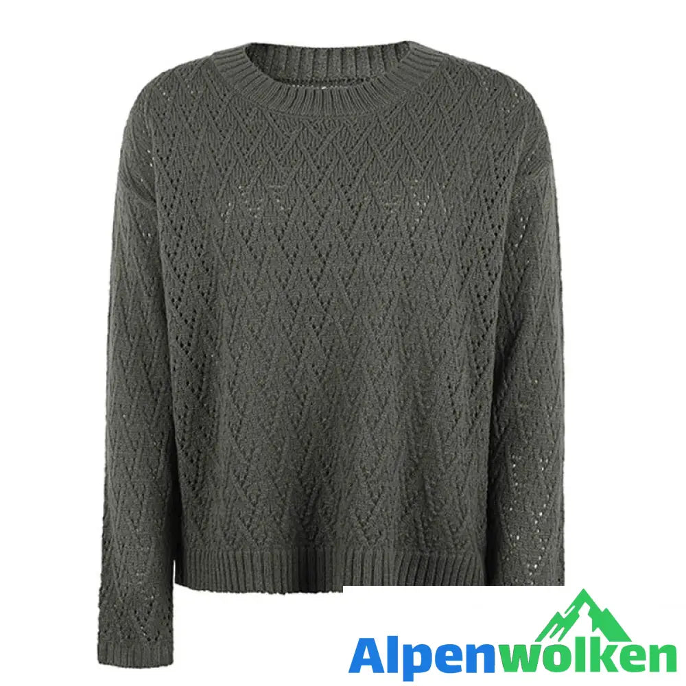 Alpenwolken - Sexy Einfarbiger Strickpullover