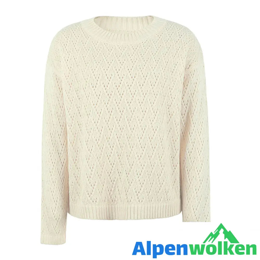 Alpenwolken - Sexy Einfarbiger Strickpullover