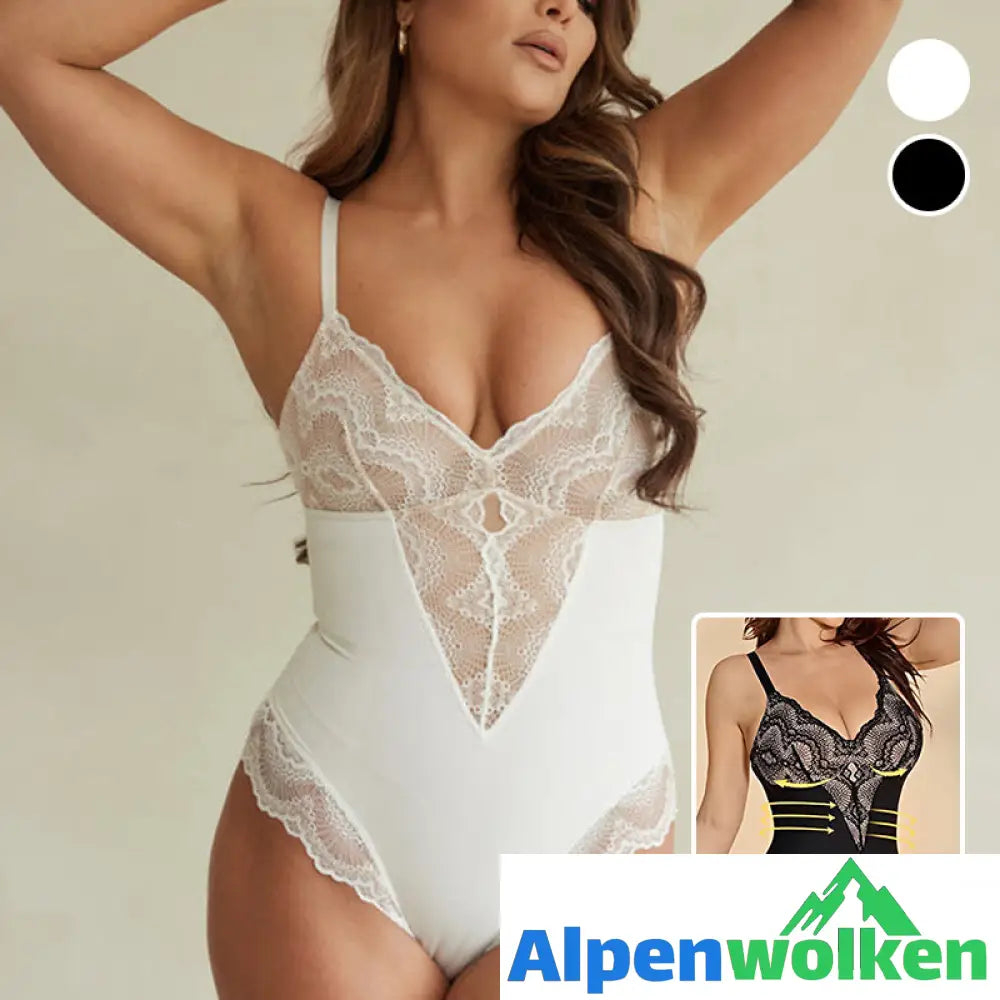 Alpenwolken - ✨Sexy Spitzenoverall mit tiefem V-Ausschnitt✨