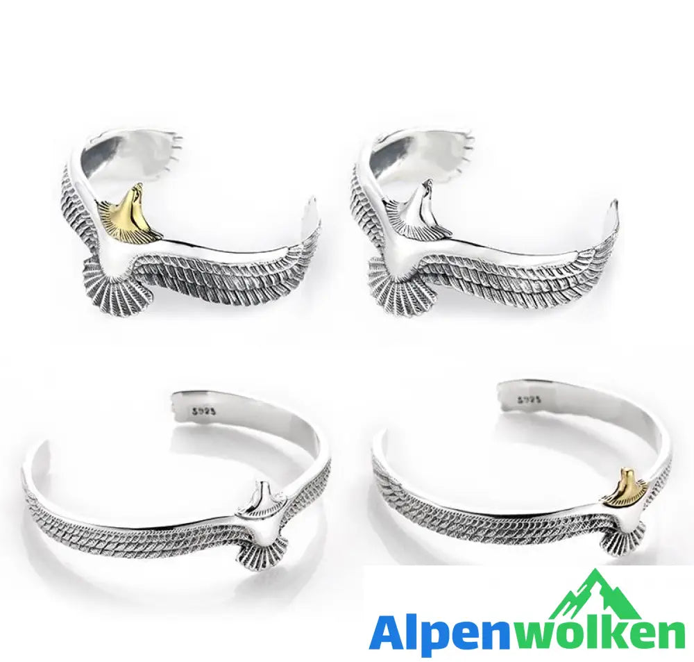 Alpenwolken - Silber Adler Manschette Armband