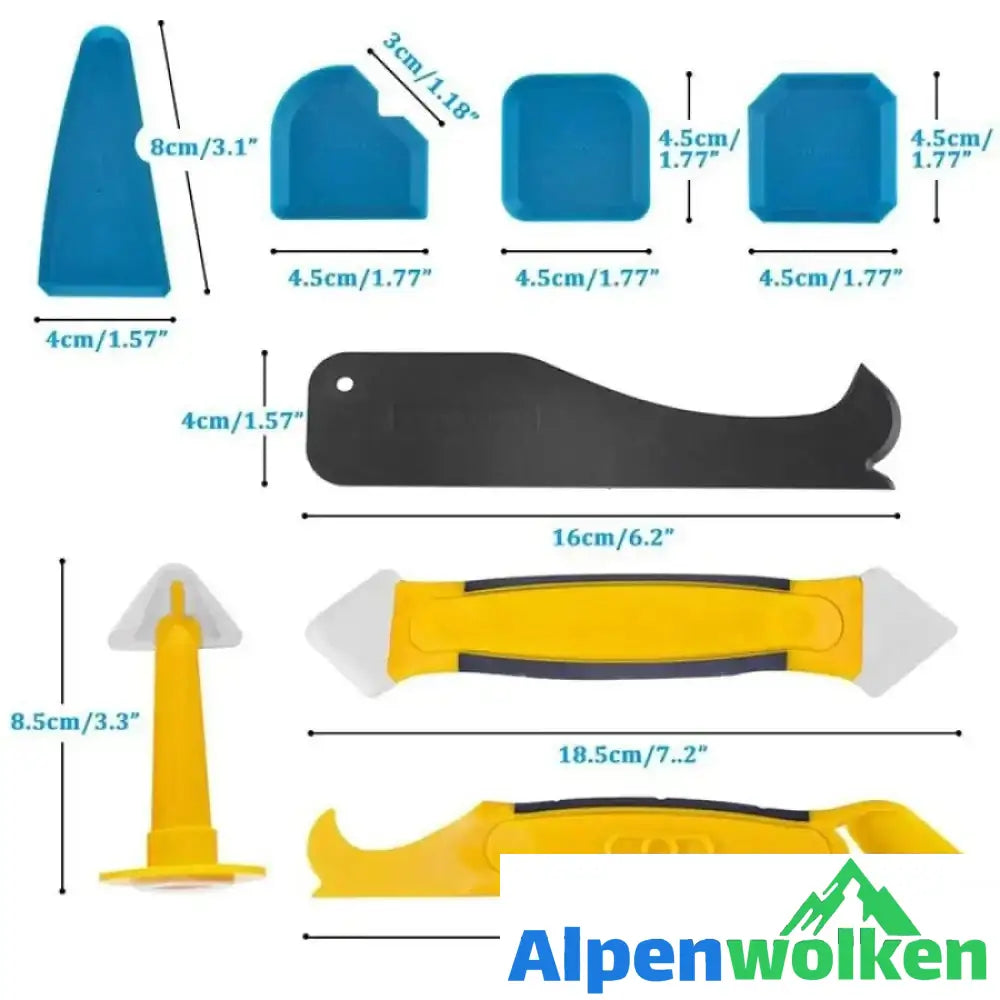 Alpenwolken - Silikon Dichtmittel-Abstreifwerkzeug Set