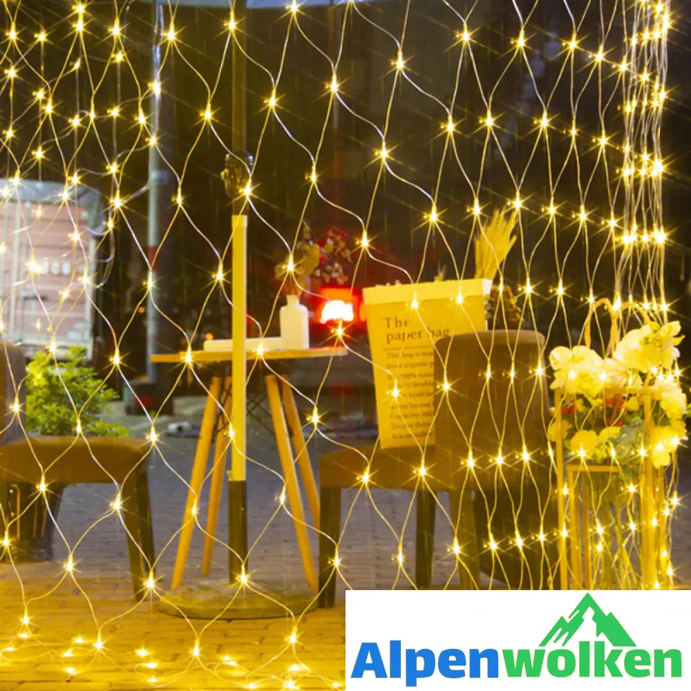 Alpenwolken - Solar-Fischnetz-Leuchte Warm 3 * 2 m