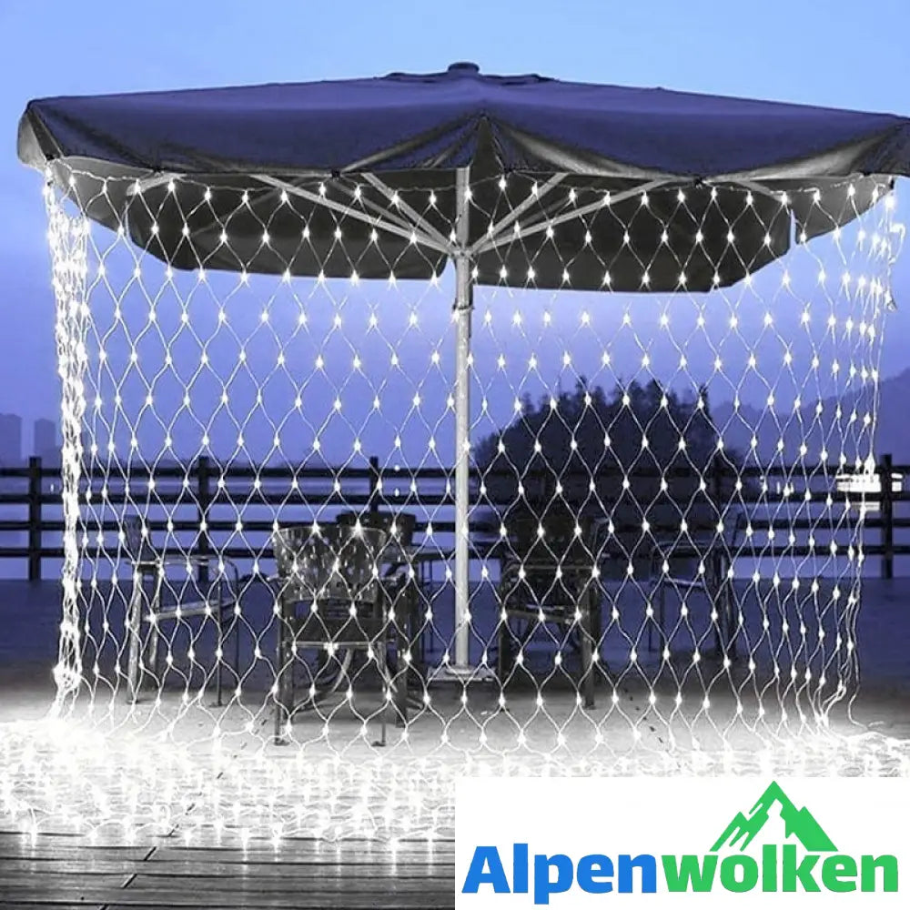 Alpenwolken - Solar-Fischnetz-Leuchte weiß