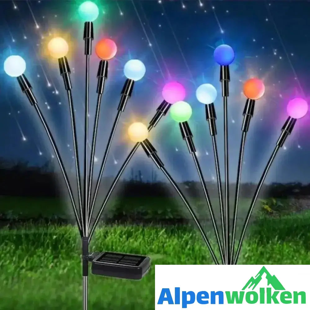 Alpenwolken - Solar Garten LED Glühwürmchen Steckleuchte | selber bauen garten RGB 10 KÖPFE