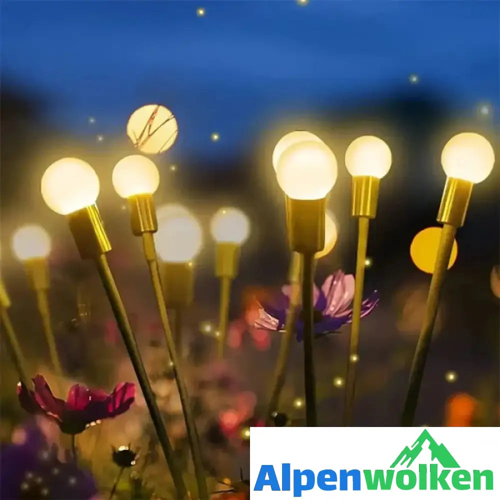 Alpenwolken - Solar Garten LED Glühwürmchen Steckleuchte | selber bauen garten Warmweißes Licht 10 KÖPFE