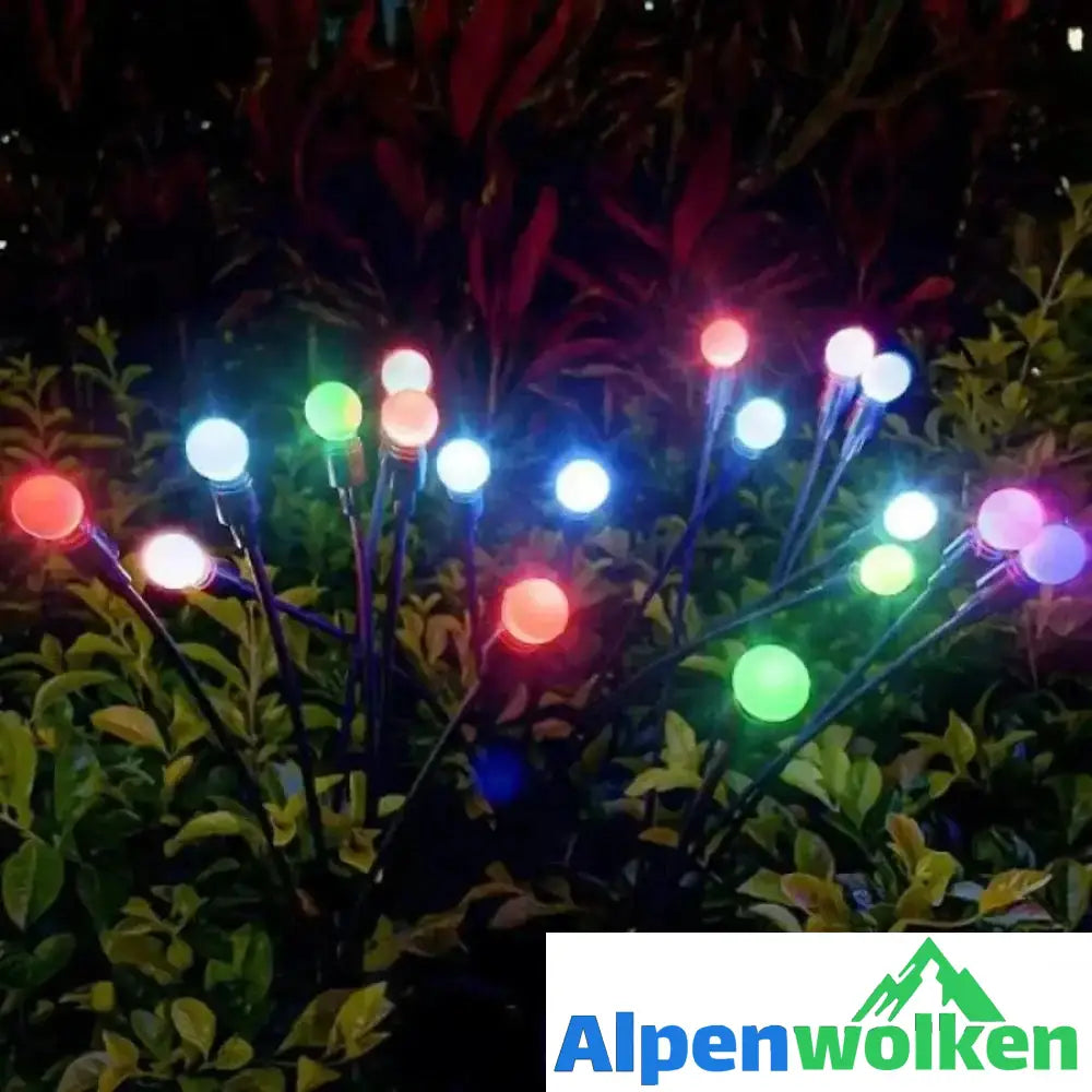 Alpenwolken - Solar Garten LED Glühwürmchen Steckleuchte | selber bauen garten Warmweißes Licht+RGB 10 KÖPFE