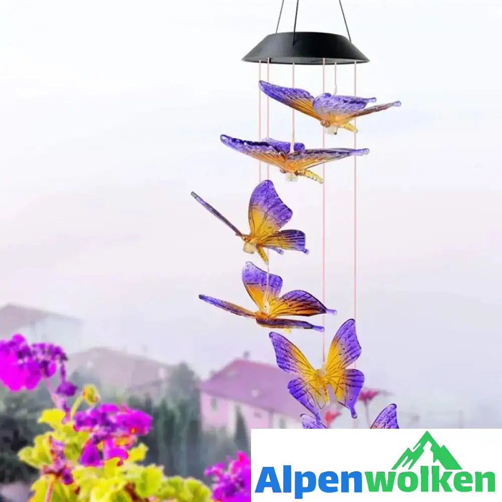 Alpenwolken - Solar-Schmetterling-Kronleuchter Lila