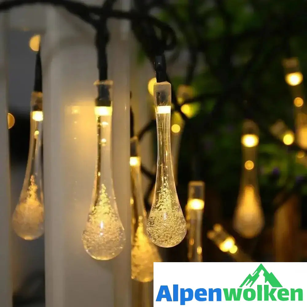 Alpenwolken - 🌈✨Solar Wassertropfen Lichterkette✨💡 💡Warmweiß🎇