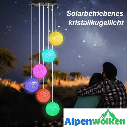 Alpenwolken - Solarbetriebene Kristallkugelleuchte im Freien