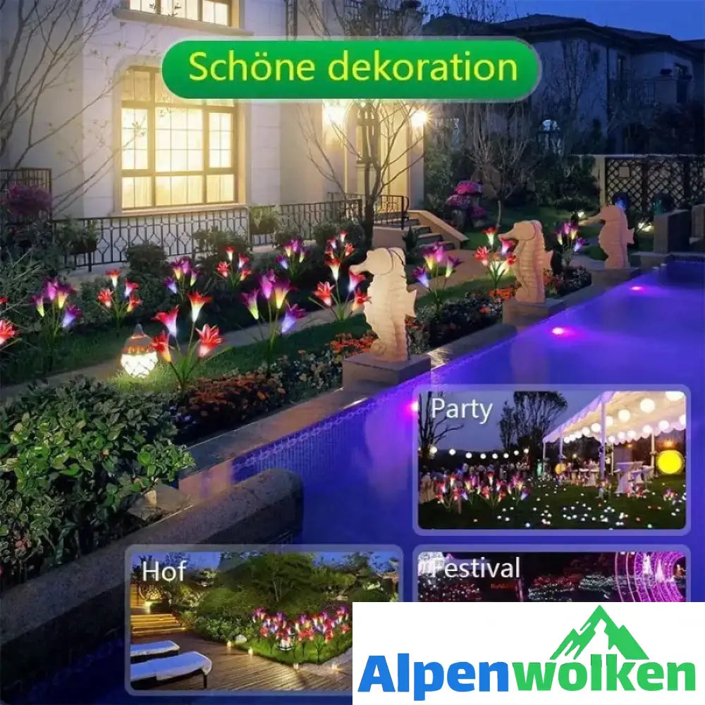 Alpenwolken - Solarbetriebene LED-Blume, Solar Garten Stake Lichter