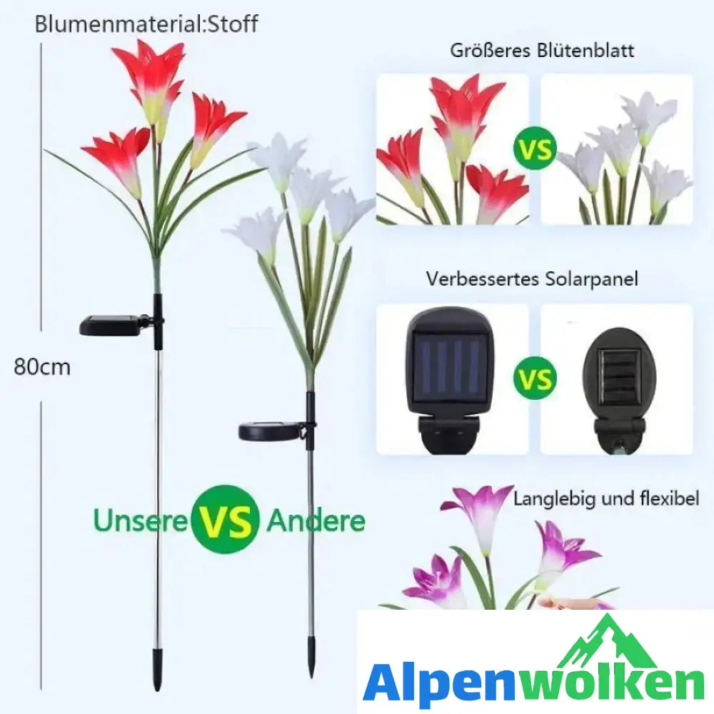 Alpenwolken - Solarbetriebene LED-Blume, Solar Garten Stake Lichter