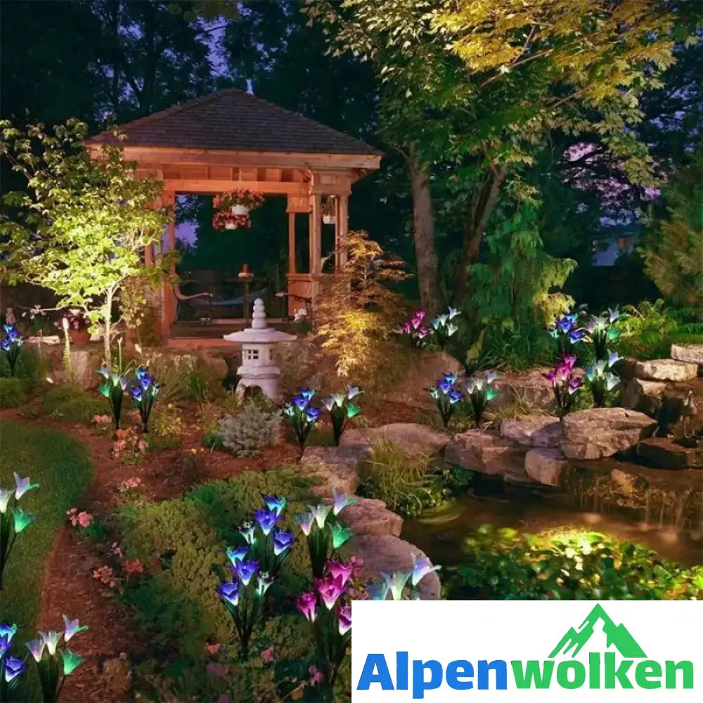 Alpenwolken - Solarbetriebene LED-Blume, Solar Garten Stake Lichter