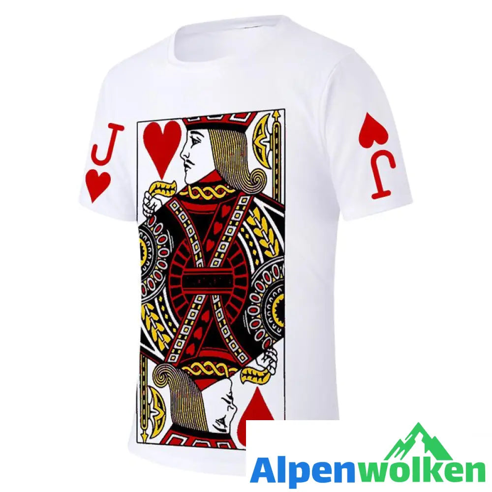 Alpenwolken - Sommer 3D Poker lose T-Shirt