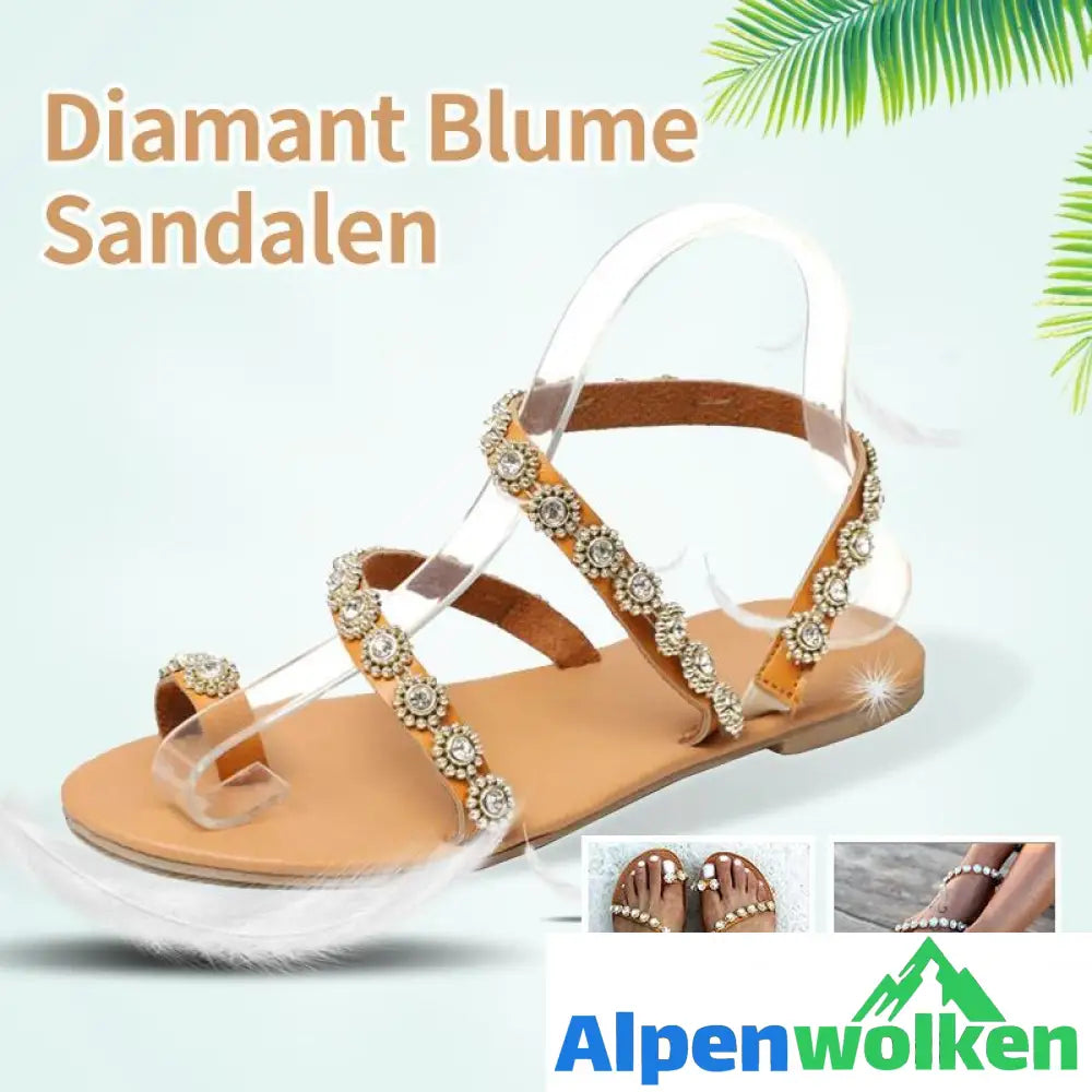 Alpenwolken - Sommer Diamant Blume Sandalen