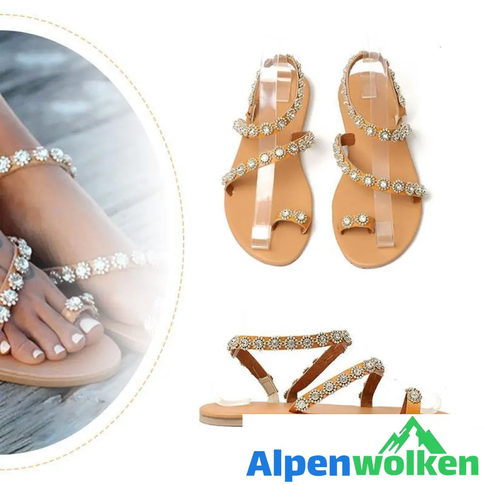 Alpenwolken - Sommer Diamant Blume Sandalen