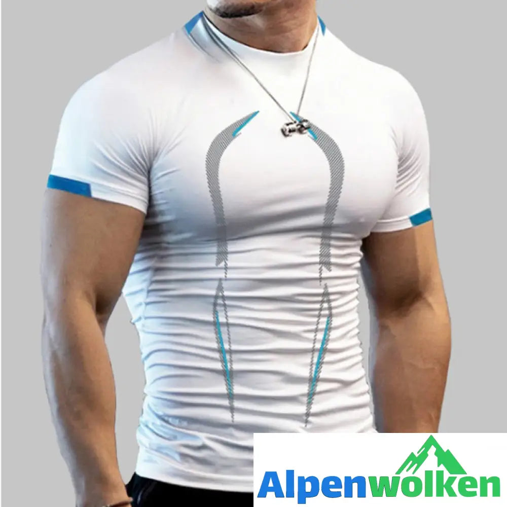 Alpenwolken - Sommer-Fitness-T-Shirt Für Herren