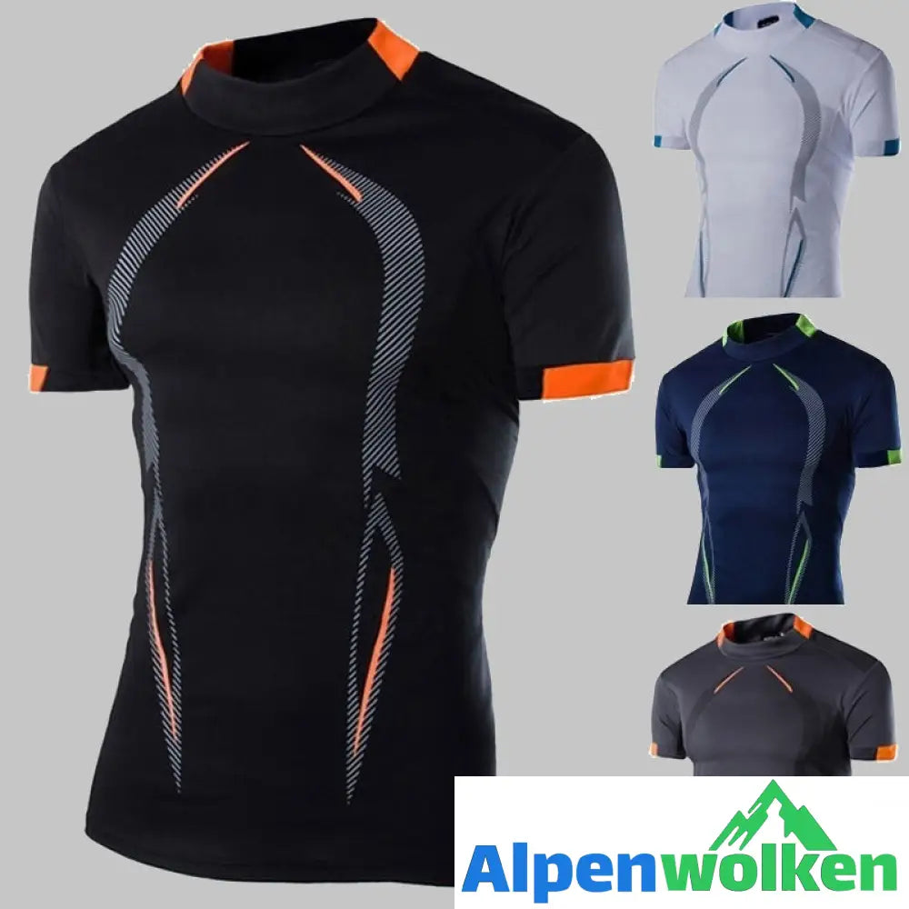 Alpenwolken - Sommer-Fitness-T-Shirt Für Herren