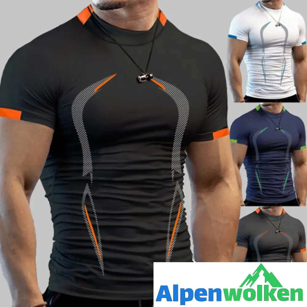 Alpenwolken - Sommer-Fitness-T-Shirt Für Herren