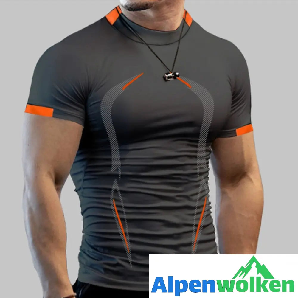 Alpenwolken - Sommer-Fitness-T-Shirt Für Herren