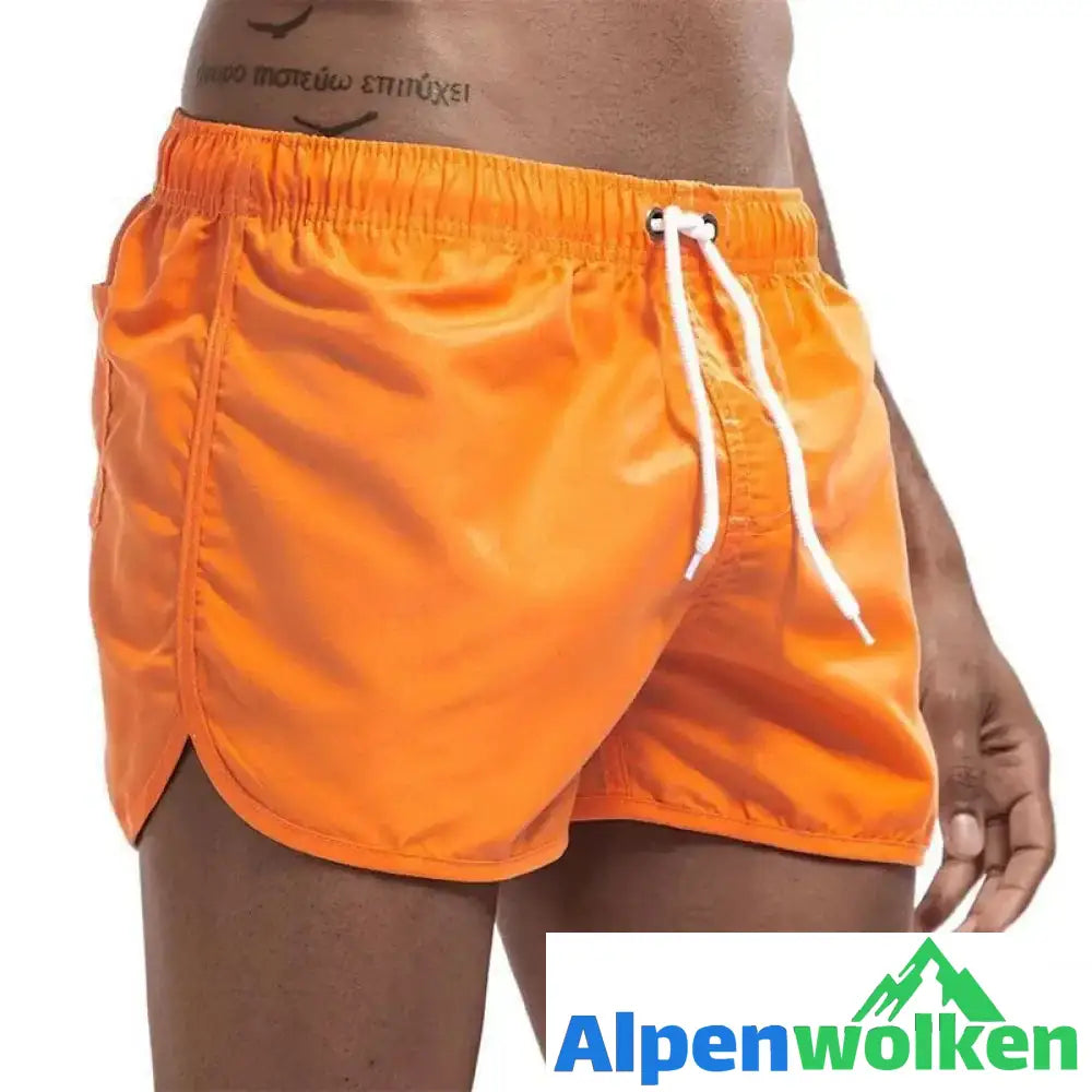 Alpenwolken - Sommer Herren Strand Badehose Orange