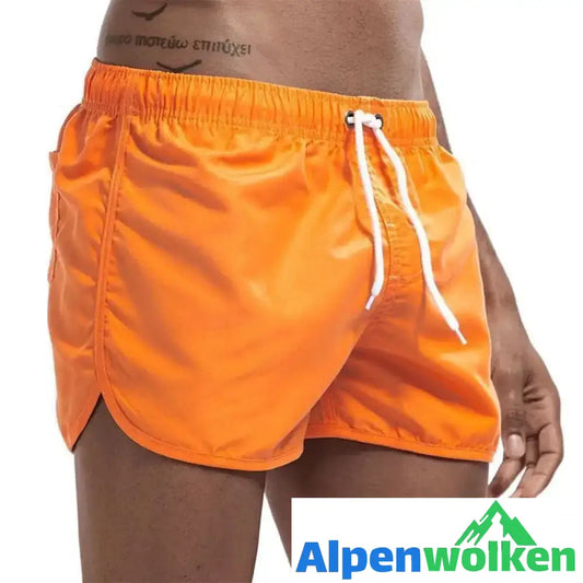 Alpenwolken - Sommer Herren Strand Badehose Orange